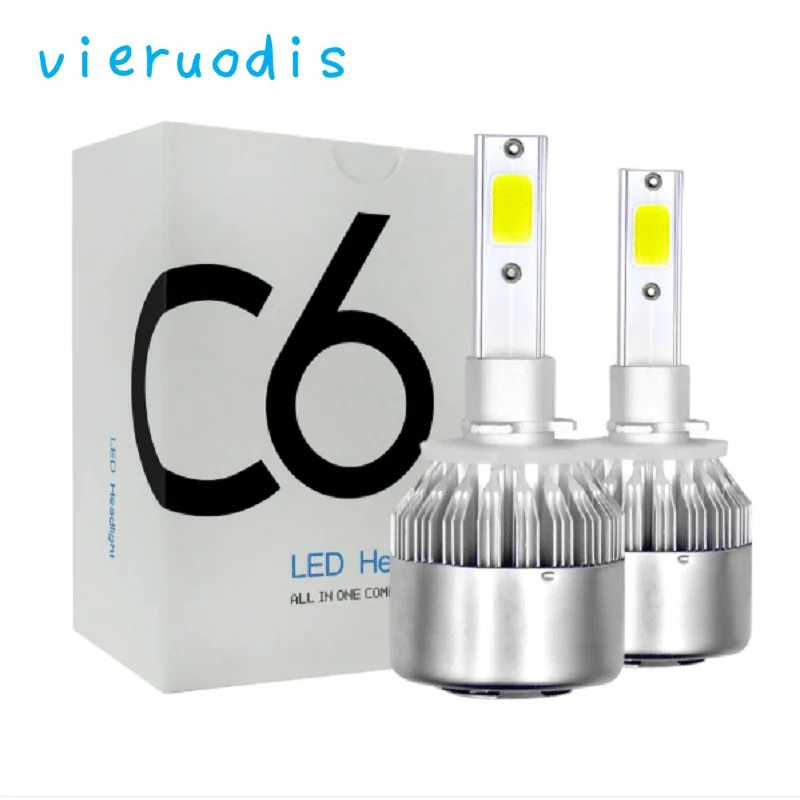 

VIERUODIS T302 LED H4 H7 H11 Car Lights Bulbs LED C6 9003 H1 H3 H9 9006 H13 Auto Headlights 12V Led Light 4000Lm