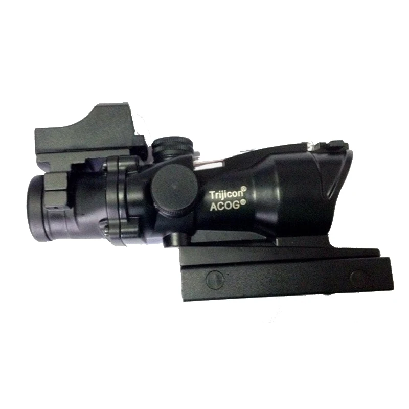 Лидер продаж 4x32 в стиле ACOG зеленая ткань прицел с мини красный горошек охотничий