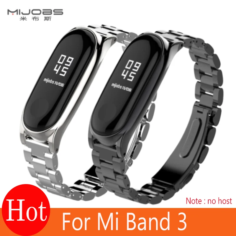 Металлический браслет из нержавеющей стали для Xiaomi Mi Band 3 Безвинтовой ремешок