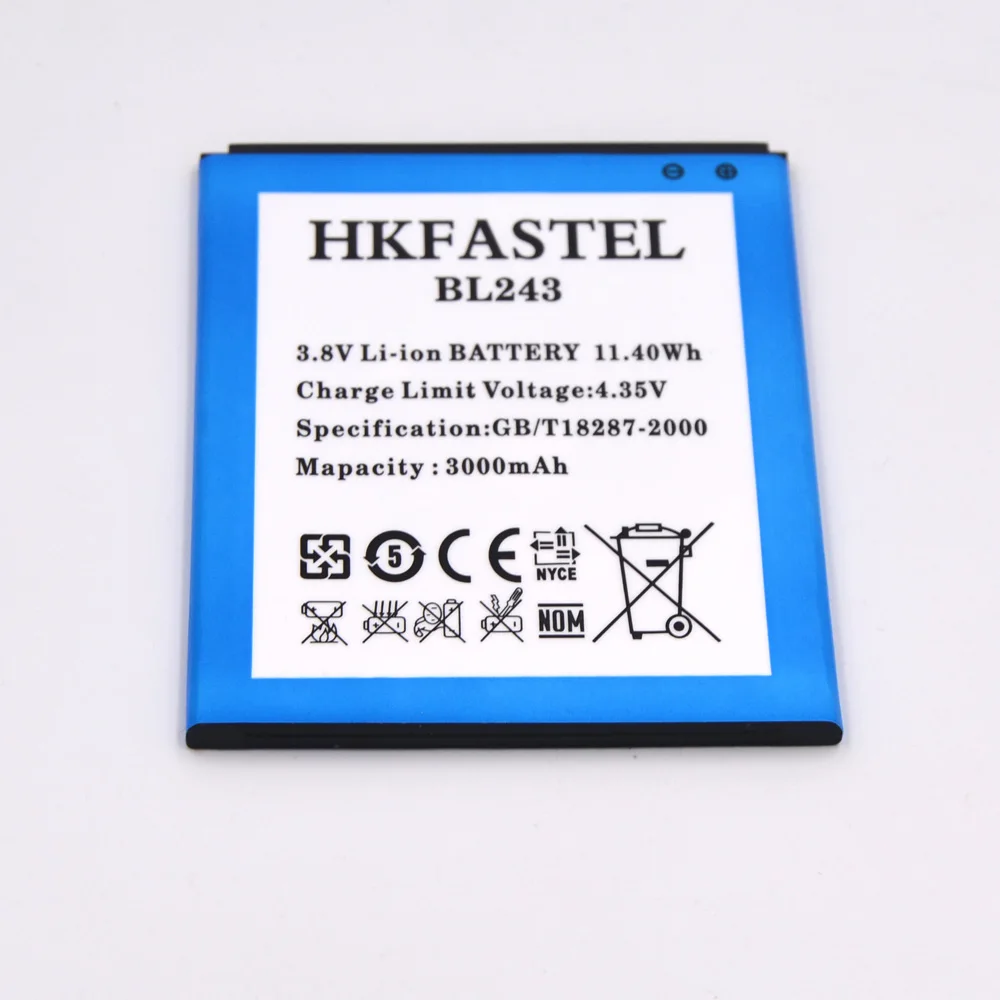 Hkfatel Новый BL243 BL 243 аккумулятор для lenovo Lemon K3 Note K50 T5 A7000 A5500 A5600 Оригинальные
