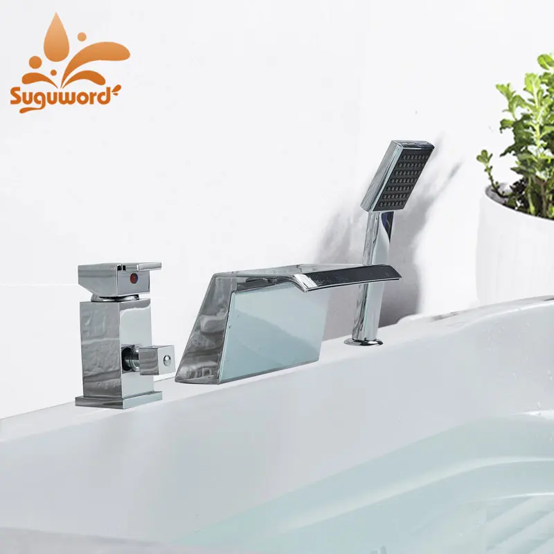 Suguword Chrome Basin Sink Faucet Single Handle Abs Plastic Hand