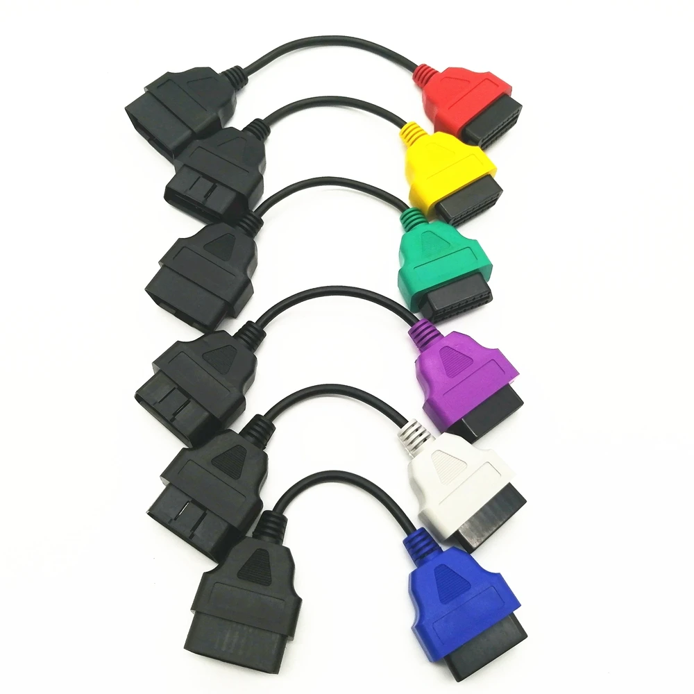 6 Цвет диагностические кабели грифели для MultiECUScan/FiatECUScan для Fiat, для Alfa Romeo, так и для Lancia 6 шт./компл. адаптеры