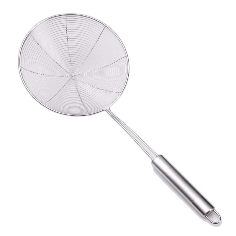 High quality kitchen cooking tool colander small skimmer mesh deep fryer oil stainless steel