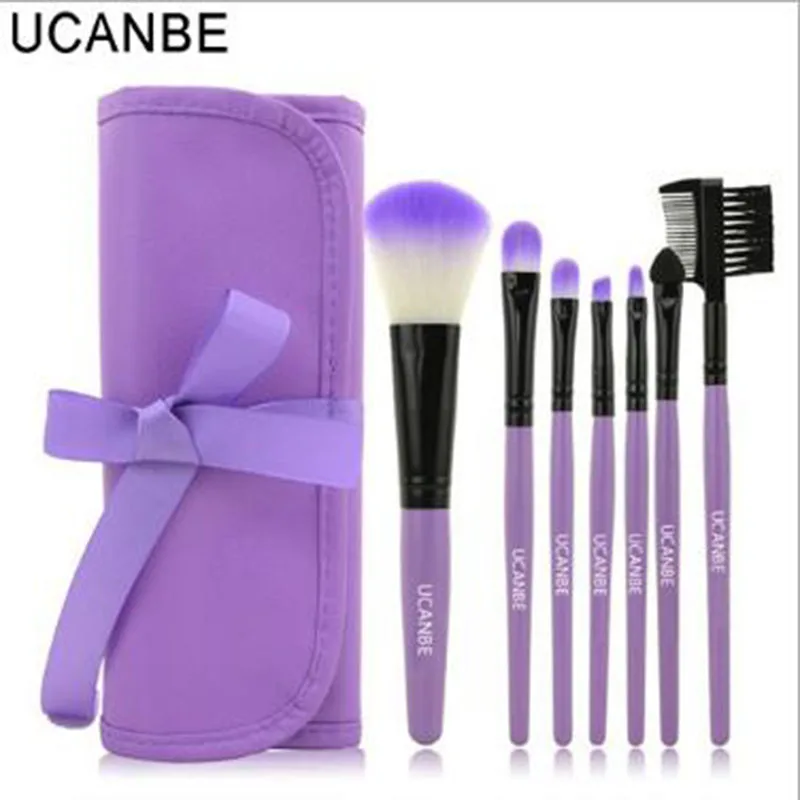 

4 Color UCANBE Brand high quality New Fashion Professional 7 pcs Foundation Eyeshadow Eyeliner Lip Brush Cosmetic Make up Brushe