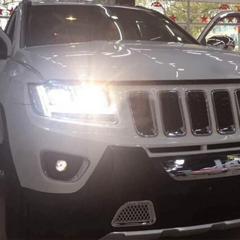 Hlxg 2шт Автомобильный Стайлинг для Jeep Компас фары 2011 2015 Светодиодный фонарь H7 D2H Hid