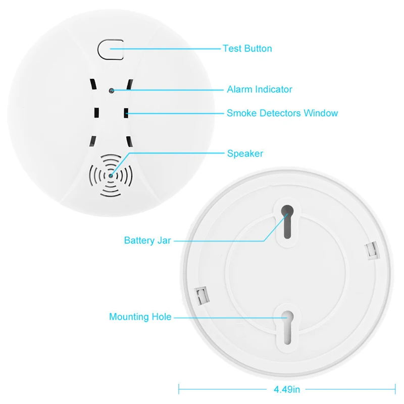 

New Wireless Smoke Detector Portable Fire Protection Alarm Sensors For Home Security