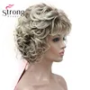 StrongBeauty Short Wig Soft Tousled Curls Blonde Highlights Full Synthetic Wigs COLOUR CHOICES ► Photo 3/5
