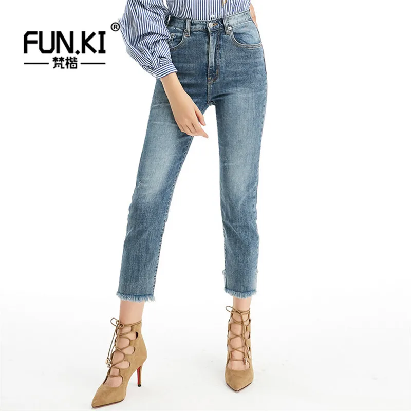 WICCON New Pocket Women Jeans Spring Loose Vintage