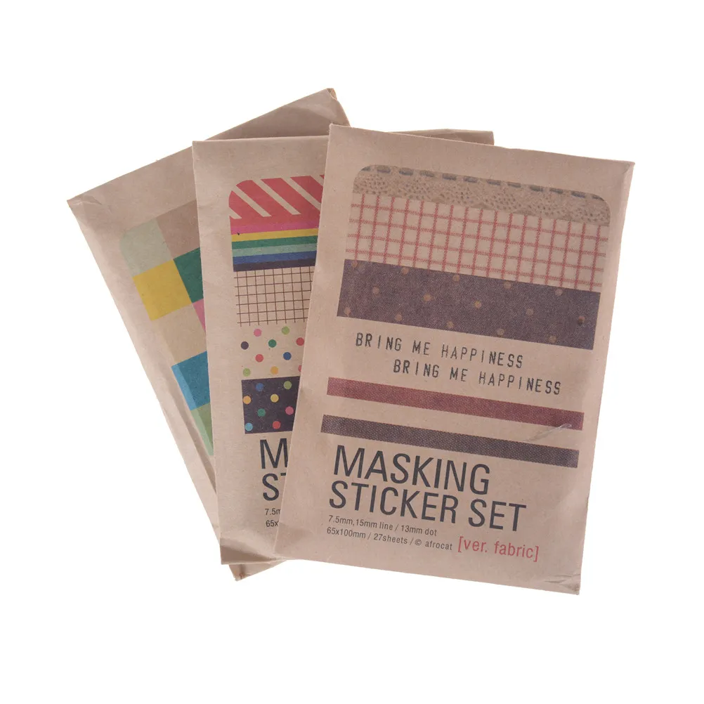 

27 Pcs/box Pack Lovely Decorative Small cute Fabric Scrapbooking Pastel Masking Tape Labelling Art Adhesives Craft Toy Stickers