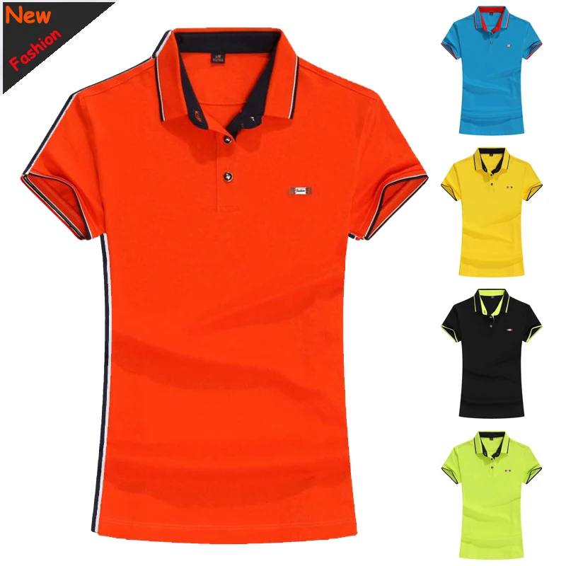 

High quality 2019 Summer Women's short sleeve polos shirts casual cotton brand lapel polos shirts tees fashion slim female tops