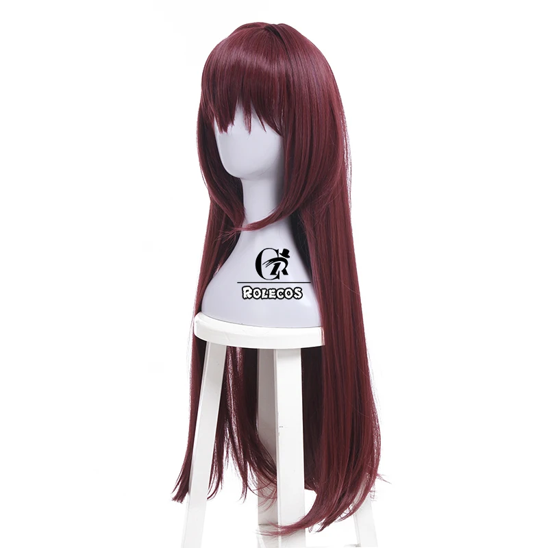 ROLECOS игра FGO Косплей волосы Scathach Длинные для женщин Fate Extella ссылка винно красный