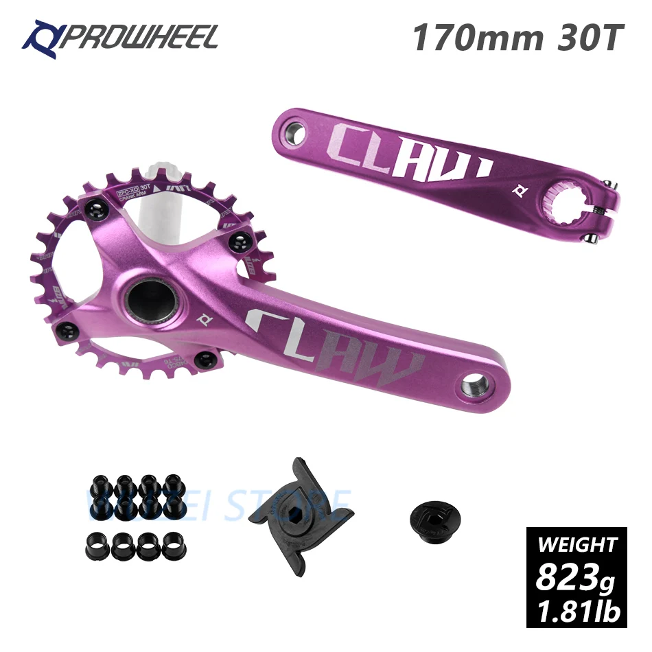 Prowheel 104 BCD mtb шатун со звездочками для велосипеда пластины 170 мм/30/32/34/36/38 T Круглый звездочки шатун для горного велосипеда комплект велосипед Запчасти - Цвет: 170mm Purple 30T