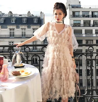 

5 yard pure white Lace Mesh Clothing Fabrics High End Wedding Dress Embroidered Fabrics As Positioning Lace Fabric