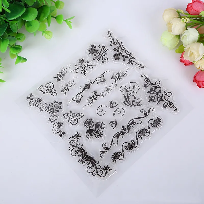 

Clearance 1pcs Flowers Design Clear Stamp Scrapbook DIY Photo Cards Rubber Stamp Seal Stamp Christmas Greeting Card Decor