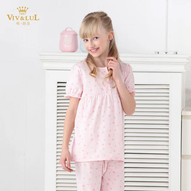 Children's pajamas 2014 summer models teenage girls breathable Pyjamas