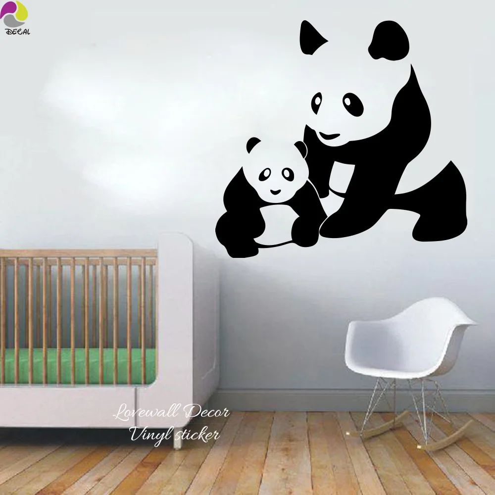 Dessin Anime Maman Et Bebe Panda Autocollant Mural Bebe Pepiniere Enfants Chambre Famille Panda Animal Mur Decalcomanie Salle De Jeux Vinyle Decor Mur Art Bricolage Aliexpress