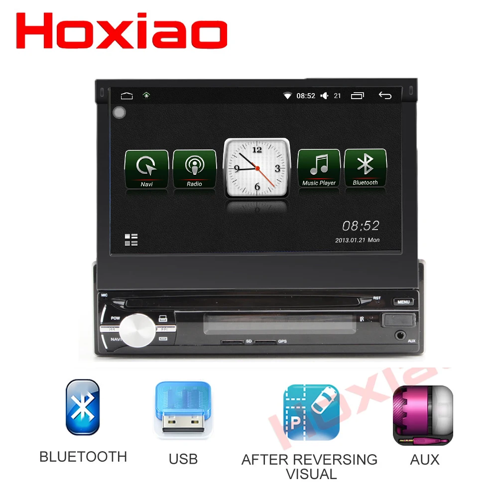 

1 din Android 7.0 Quad Core 1024*600 7inch DVD player Do Carro Universal GPS Wifi BT Radio BT 4g Rede SIM volante RDSbutton