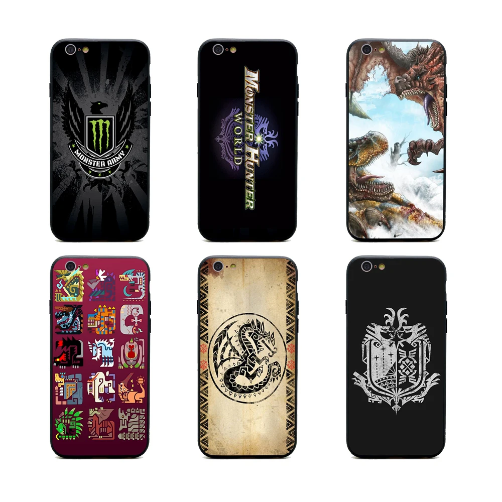 

monster hunter world cell phone cases TPU+PC Black covers for iPhone X 6 6s 7 8 plus 5 5s se for Apple best High Quality Housing