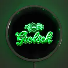 Rs-0007 Grolsch пивной светодиодный неоновый свет круглые вывески 25 см/10 дюймов-знаки бар с RGB многоцветной функцией дистанционного беспроводного управления