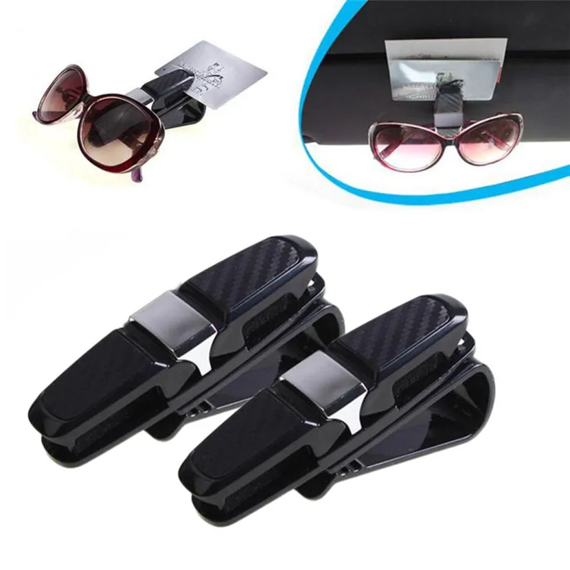 2 Pack Glasses Holders for Car Sun Visor FineGood Sunglasses eyeglasses