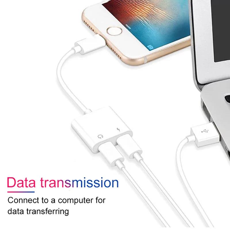 Koop Dubbele Jack Opladen Audio Adapter voor iPhone 7 8 Plus X Muziek of Bel Voor Hoofdtelefoon Audio voor IOS 12 lading Adapter Converter