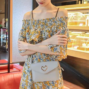 

Crossbody Single Shoulder Bag Heart Shaped Mini Double Layer Coin Purse for Women New