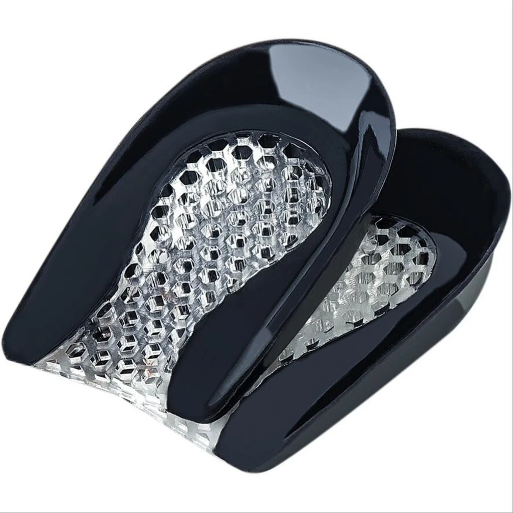 Silicone Gel Heel Cups Black Shoes Inserts Protectors Shock-Absorbant Shoes Cushion for Heel Pain Heel Fasciitis