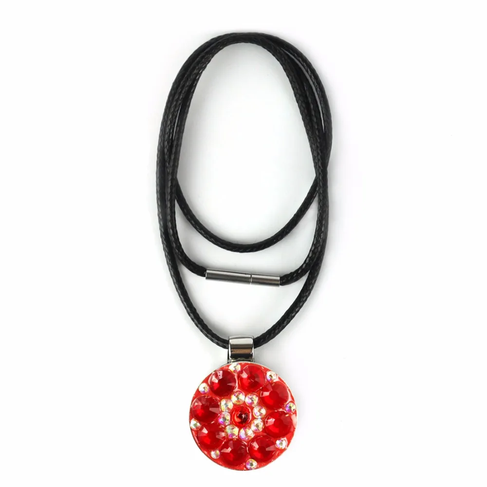 Golf Ball Golf Necklace Pendant+Black Cotton Cord Women