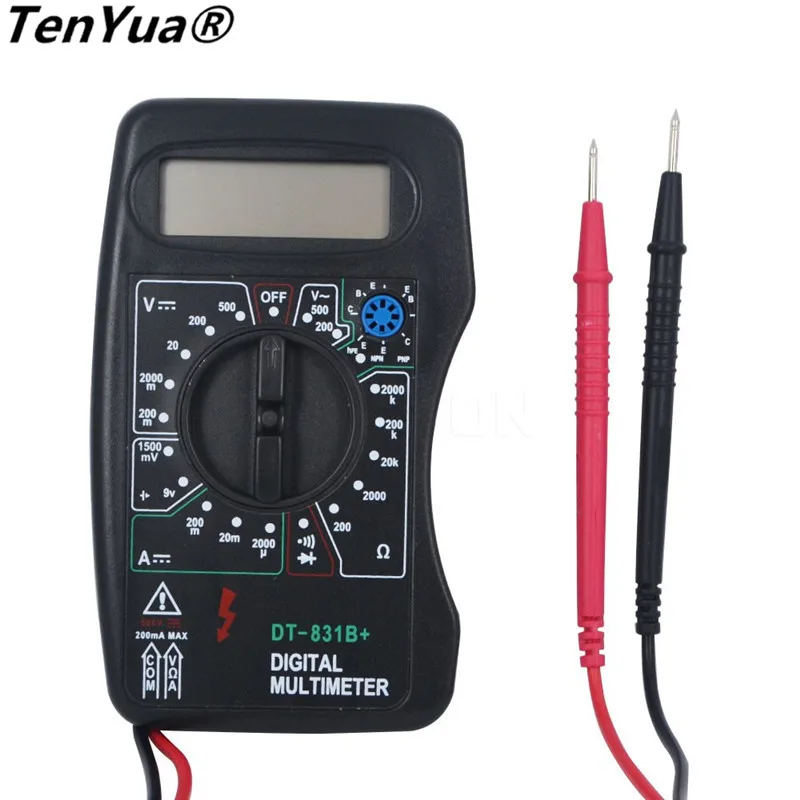 TenYua DT-831B+ мультиметр легко использовать тестер напряжения высокого качества небольшой размер портативный Вольтметр для электриков