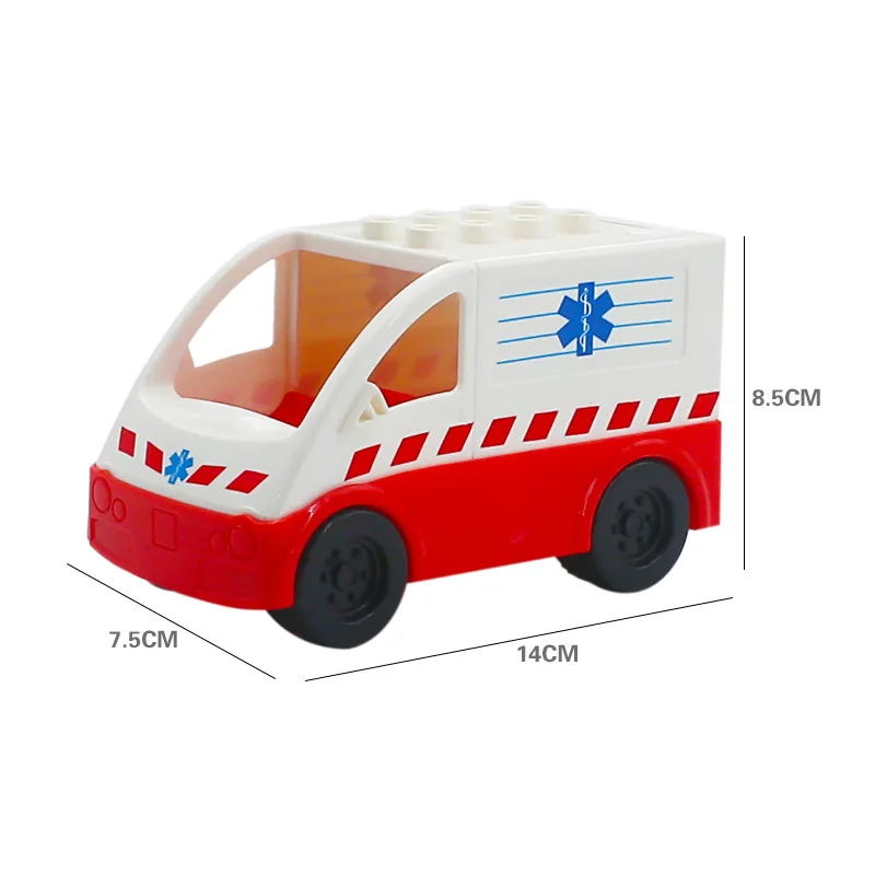 Big SIze Building Blocks Accessory City Bus Truck Aircraft Transport Fire Truck Brick Model Compatible Duploe Toys for children (1)