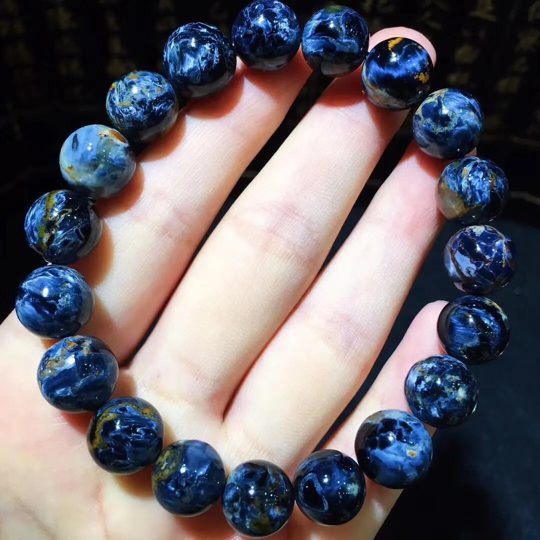 

100% 10.8mm Natural Namibia Pietersite Blue Yellow Beads Gemstone Round Bead Bracelets Man Women Drop Shipping