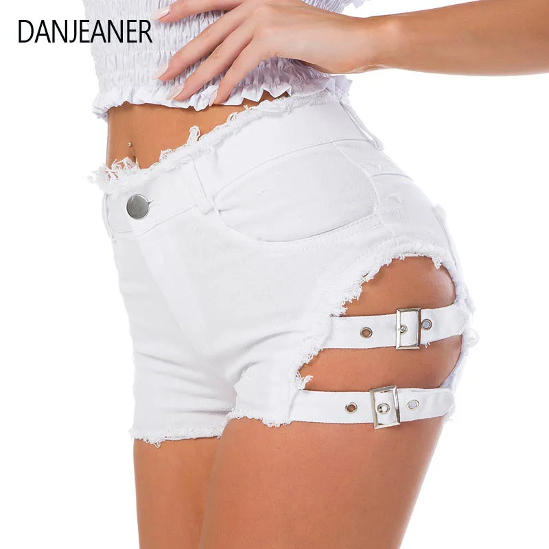 Женские джинсовые шорты с высокой талией DANJEANER BF Style сексуальные мини кисточками
