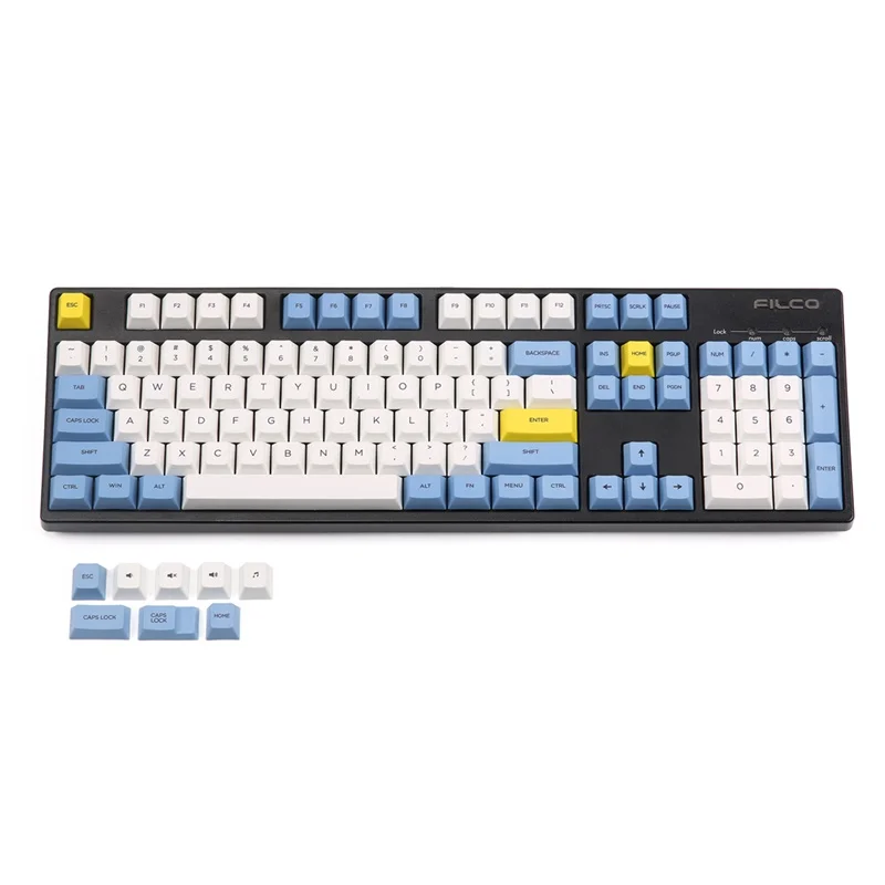 Голубое небо и белое облако keycap 112/157 клавиш PBT Вишневый профиль краситель-сублимированный MX Переключатель для механической клавиатуры keycap - Цвет: 112 key