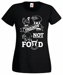 Дамы веган, вегетарианец футболка друзья не Еда права животных Прохладный Повседневное гордость футболка унисекс модная футболка