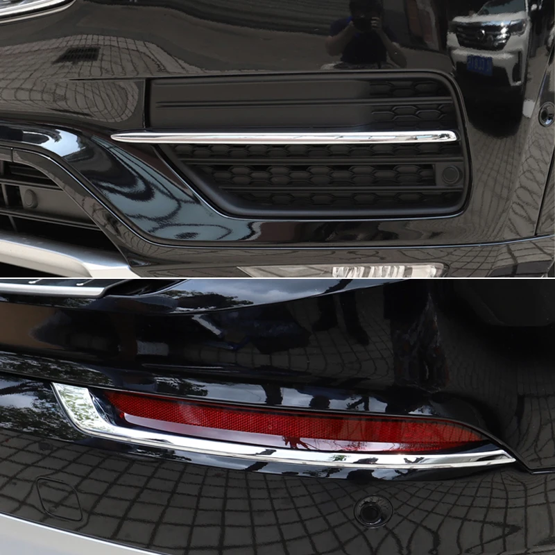 

For Volvo XC90 2015 2016 2017 2018 Car Front & Rear Fog Lamp Fog Light Cover Trim Strip Sticker Auto Accessories ABS Chrome