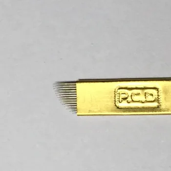 

500pcs/Box Gold PCD 14Pins Tattoo Needle For Permanent Makeup Manual Pen For Freeshipping