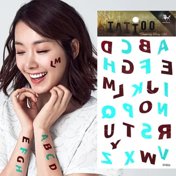 

1pcs Temporary Luminescent Tattoo Alphabet Tattoo Sticker Body Art