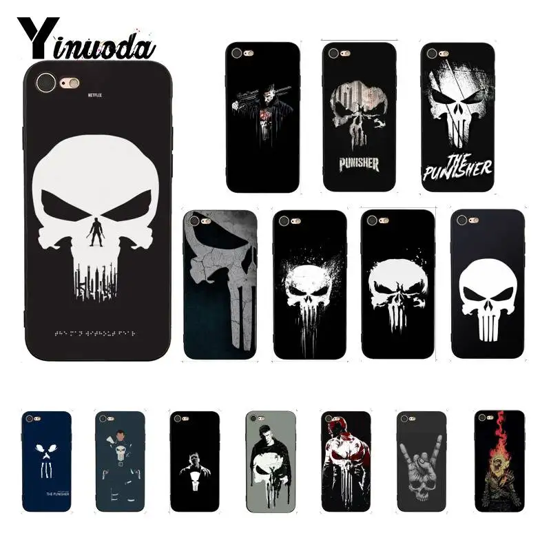 Чехол для телефона Yinuoda Marvel Game The Punisher Ghost Rider iPhone 6S 6plus 7 7plus 8Plus X Xs MAX 5 5S XR 11 pro max |