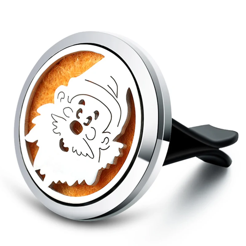 

Santa Claus Aroma Diffuser Stainless Steel Car Air Freshener Perfume Essential Oil Diffuser Locket Pendant Aromatherapy Jewelry