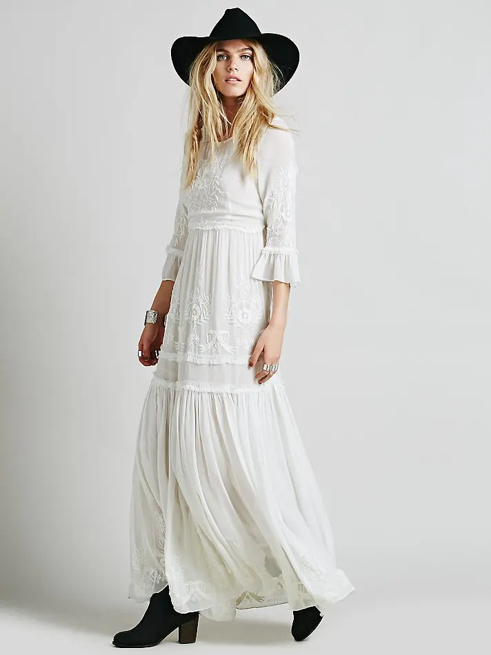 

YiLin Kay High-end custom self 2019 autumn fashion runway dress Bohemian embroidery maxi dress women casual party dresses