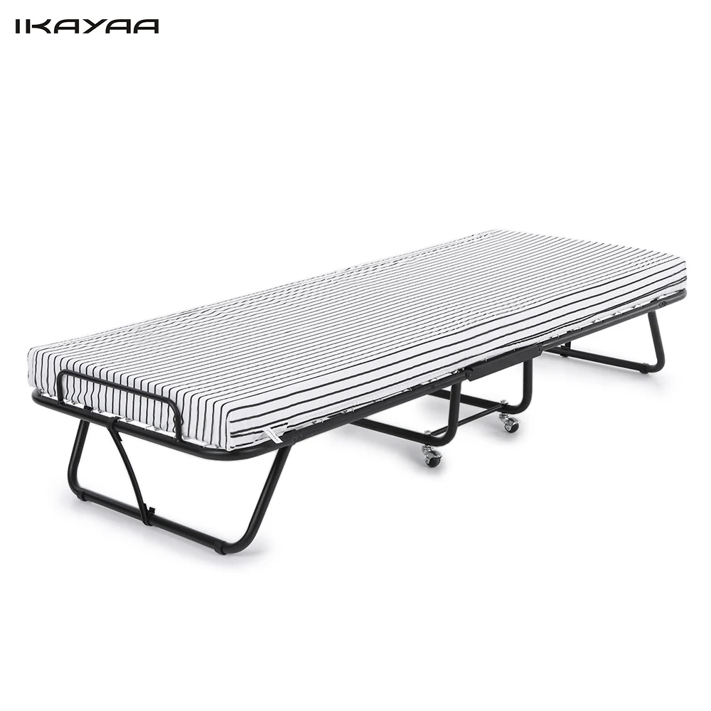ikayaa us stock metal folding bed frame rollaway single guest bed cot with mattress sgs - Cheap Bed Frames ikayaa us stock metal folding bed frame rollaway single guest bed cot with mattress sgs - Cheap Bed Frames