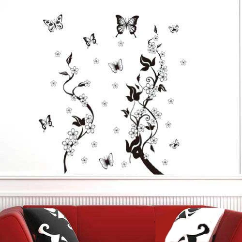 

Wall Paper Home Decoration Stickers Wall Stickers Butterfly & Flower Gift Home Classic