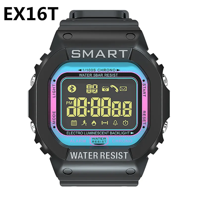 

EX16T smart watch outdoor sports watch pedometer stopwatch alarm clock remote control information reminder PK VIBE 3 HR EX18