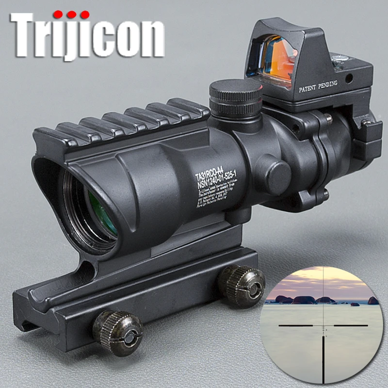 Riflescope 20mm Dovetail Reflex Optics Scope Tactical Sigh Acog 4x32