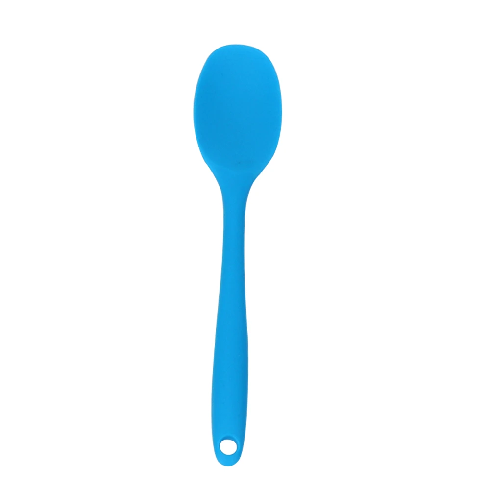 HILIFE посуда с длинной ручкой кухонные суповые ложки силиконовая ложка для торта шпатлевка лопатка для перемешивания ложка кухонные инструменты - Цвет: Синий