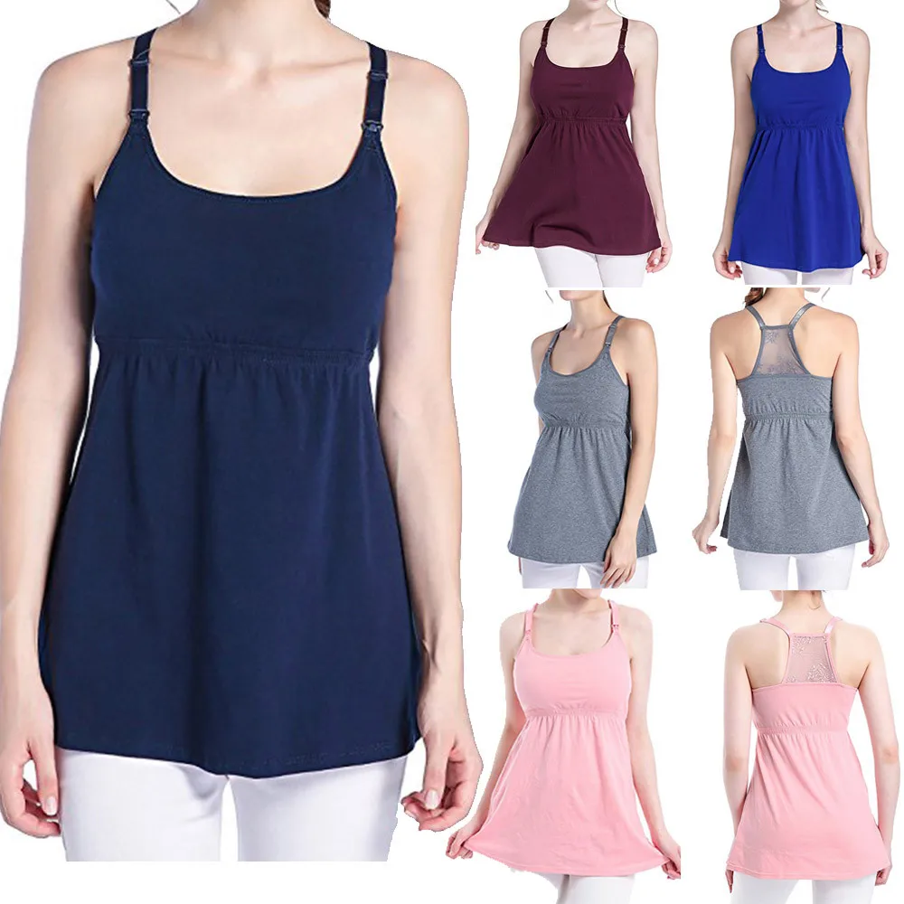Для женщин без рукавов Повседневное для беременных для кормящих и беременных рубашка блуза топ для кормления Топ Embarazada для беременных и матерей после родов модная футболка