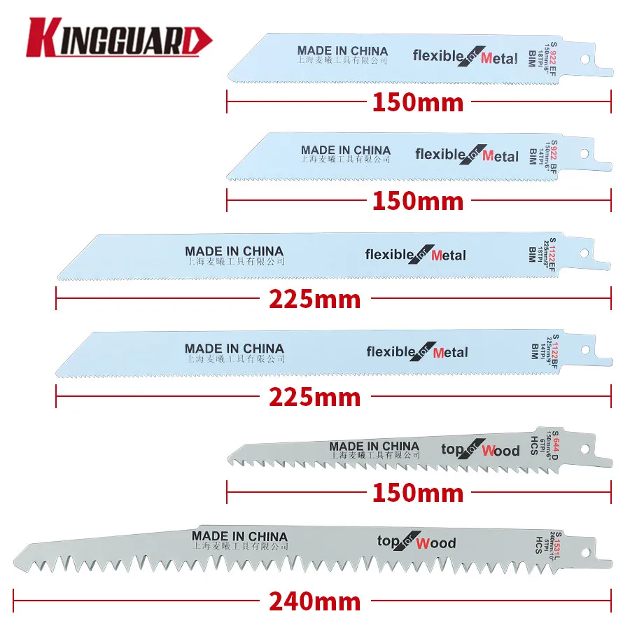 6PCS Saw Blade Woodworking mentalworing PVC Fibreboard Reciprocating Power Tools S1122BF S1122EF S922BF S922EF S1531L S644D