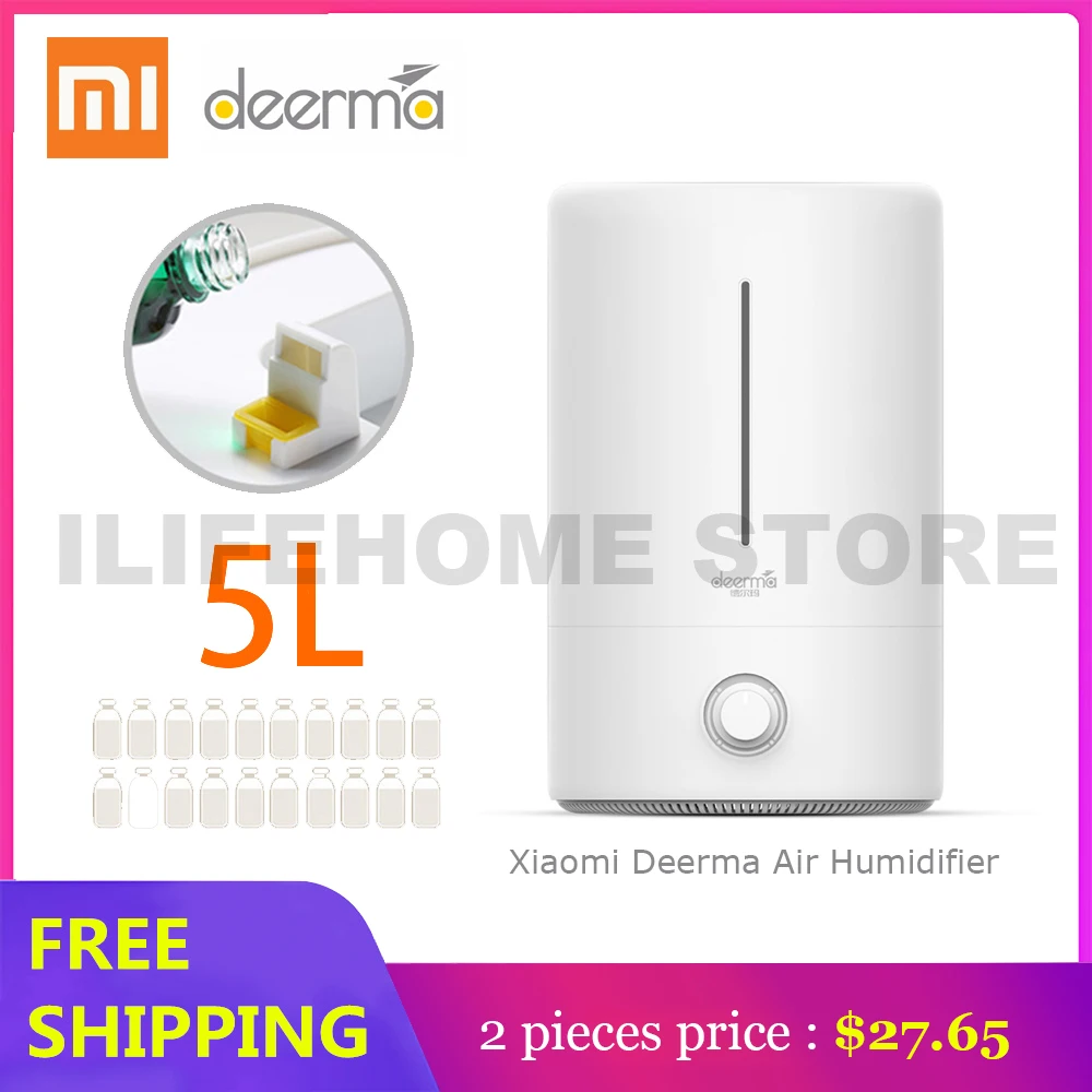 

Original Xiaomi Deerma 5L Air Humidifier Mute Ultrasonic Aroma Diffuser Household Mist Maker Fogger Purifying Humidifier Oil