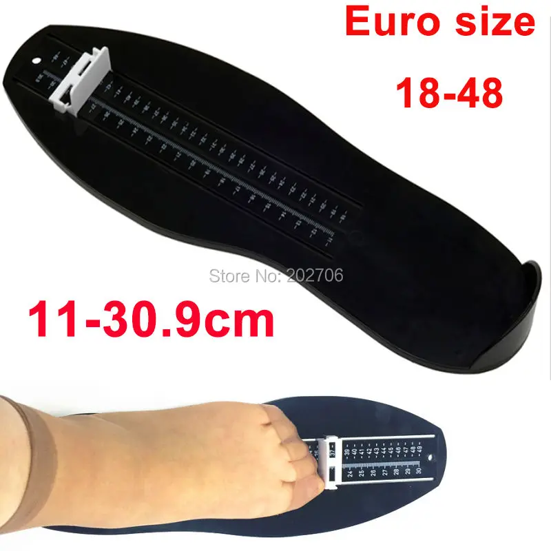 1pcs 0-30cm 18-48 Euro size Professional Foot Measuring Gauge children adult Shoe Measure Tool Sizer shoe size calculator