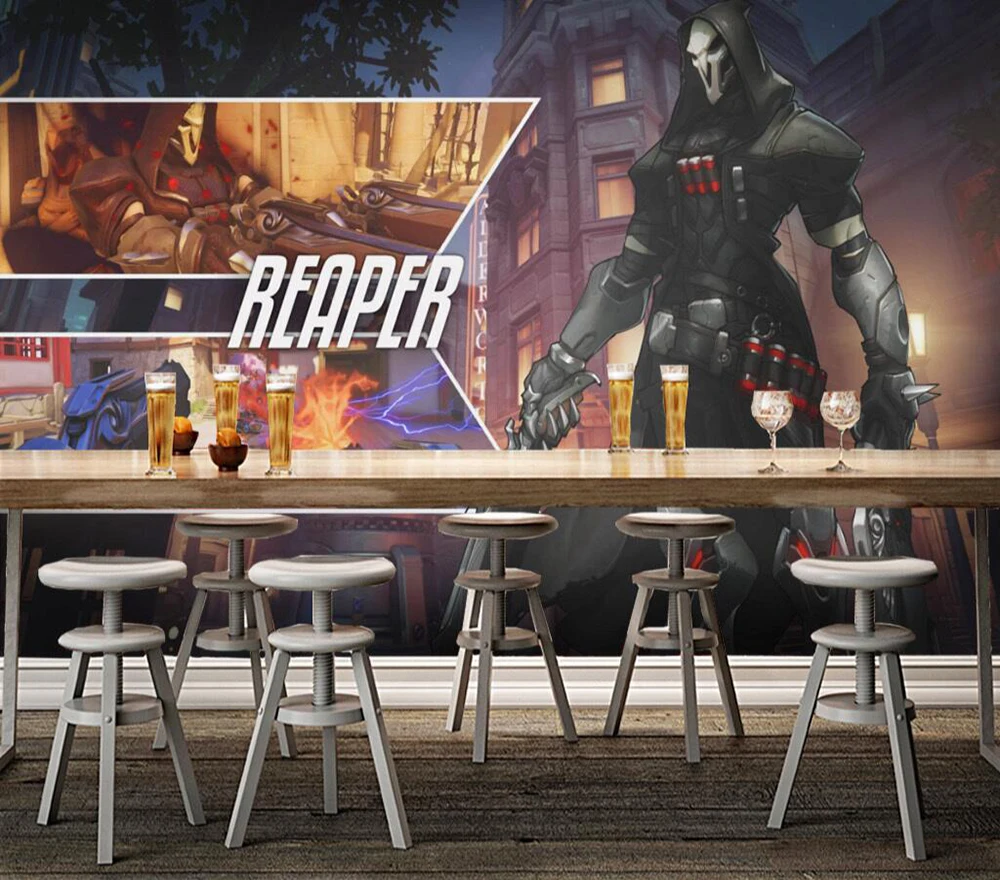 Декоративные обои Overwatch Reaper фон настенная живопись